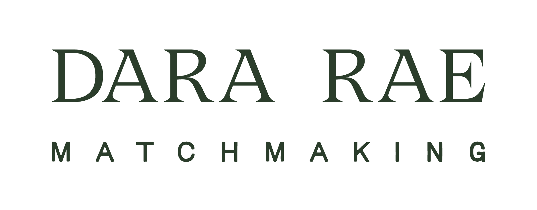 The logo for dara rae matchmaking is on a white background.