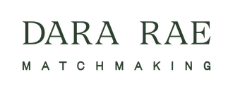 The logo for dara rae matchmaking is on a white background.