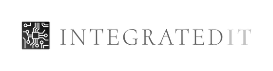 Logo of Integrated IT; square circuit board icon followed by the text 