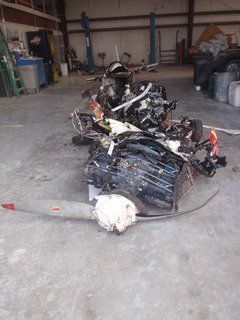 Airfcraft parts after auto recovery by our towing company