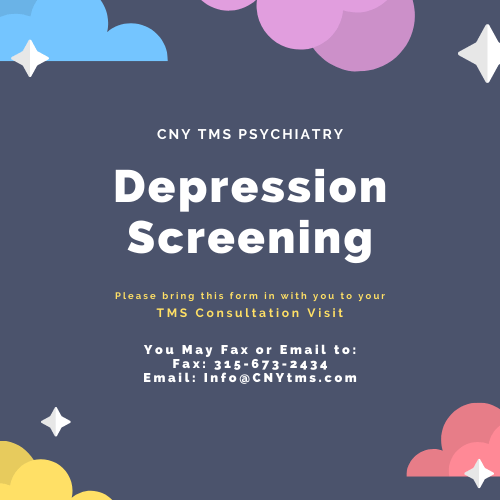depression screening, depression test, tms therapy syracuse, tms new york, tms therapy forms