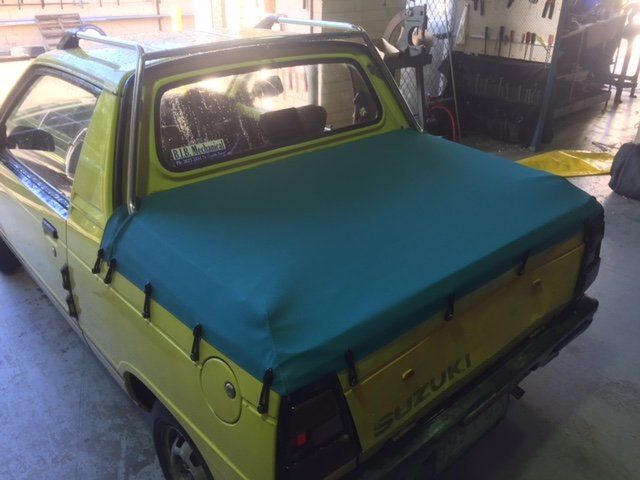 yellow truck with cover