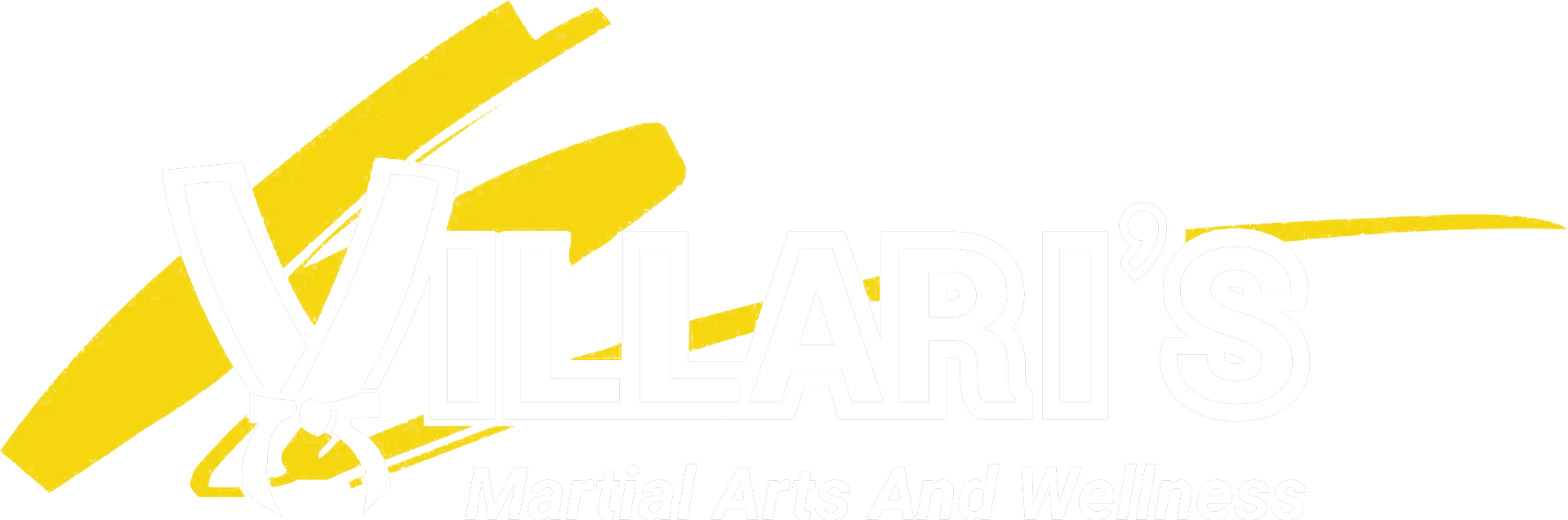 a yellow and white logo for villaris martial arts and wellness