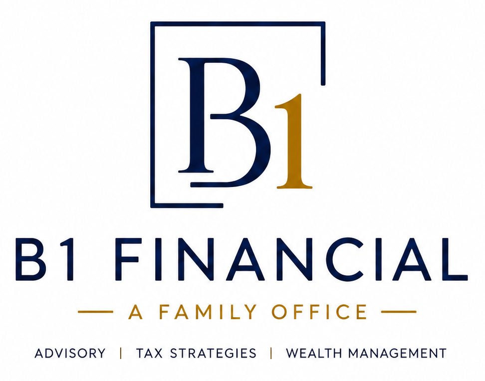 The logo for b1 financial division of b one management llc