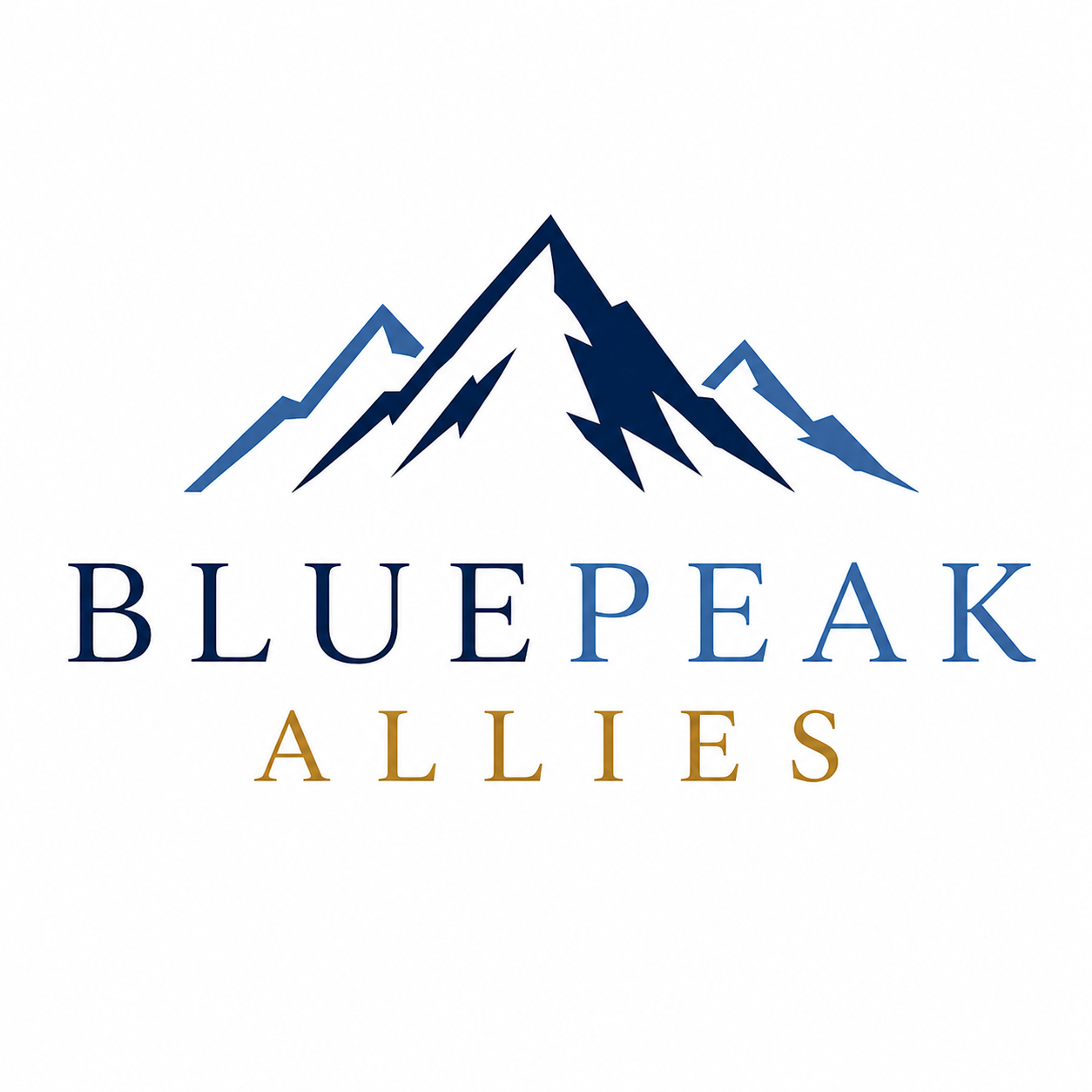 Blue mountain logo with text “BLUEPEAK FAMILY OFFICE” underneath