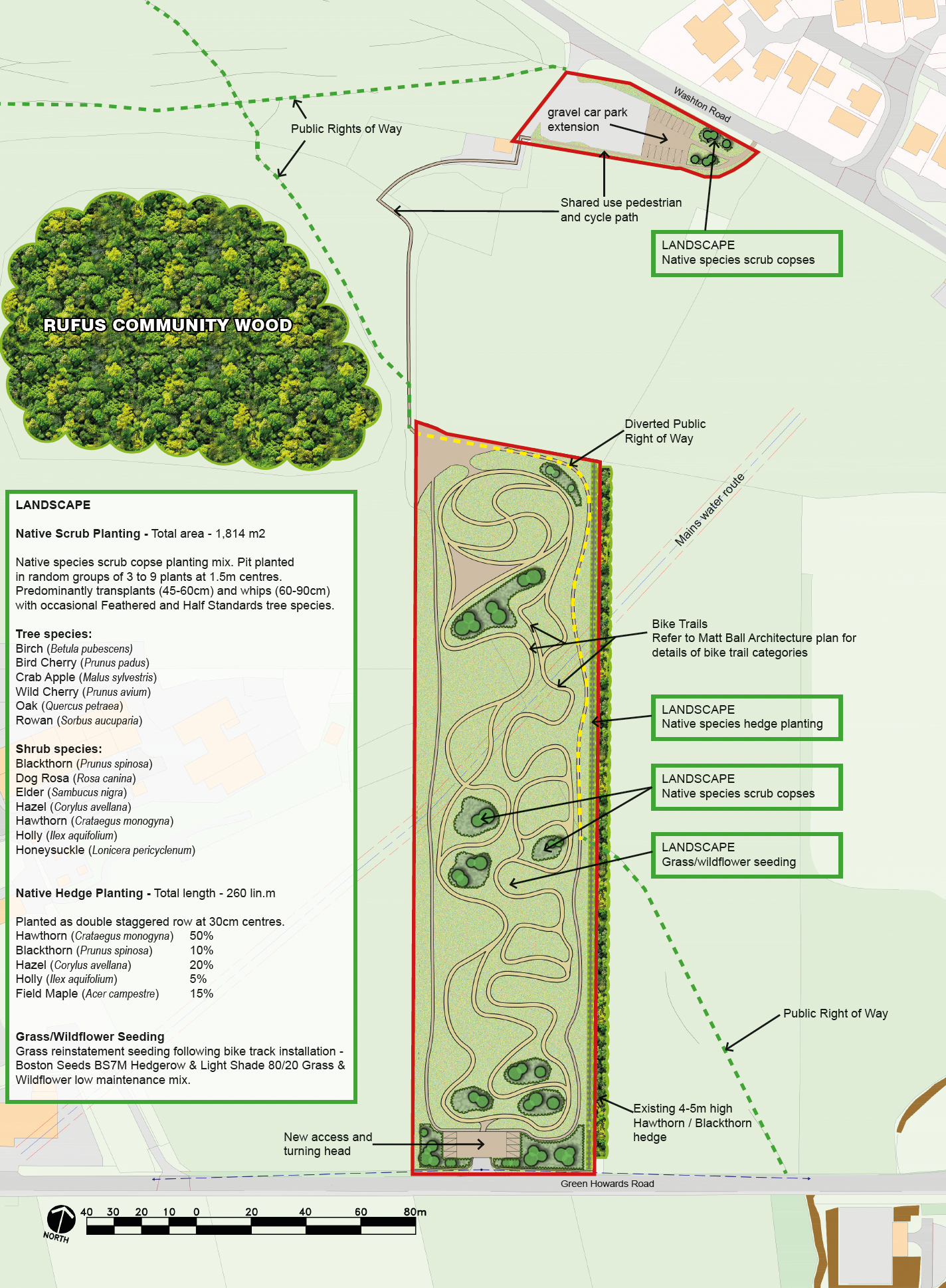 A map of a park with a tree in the middle