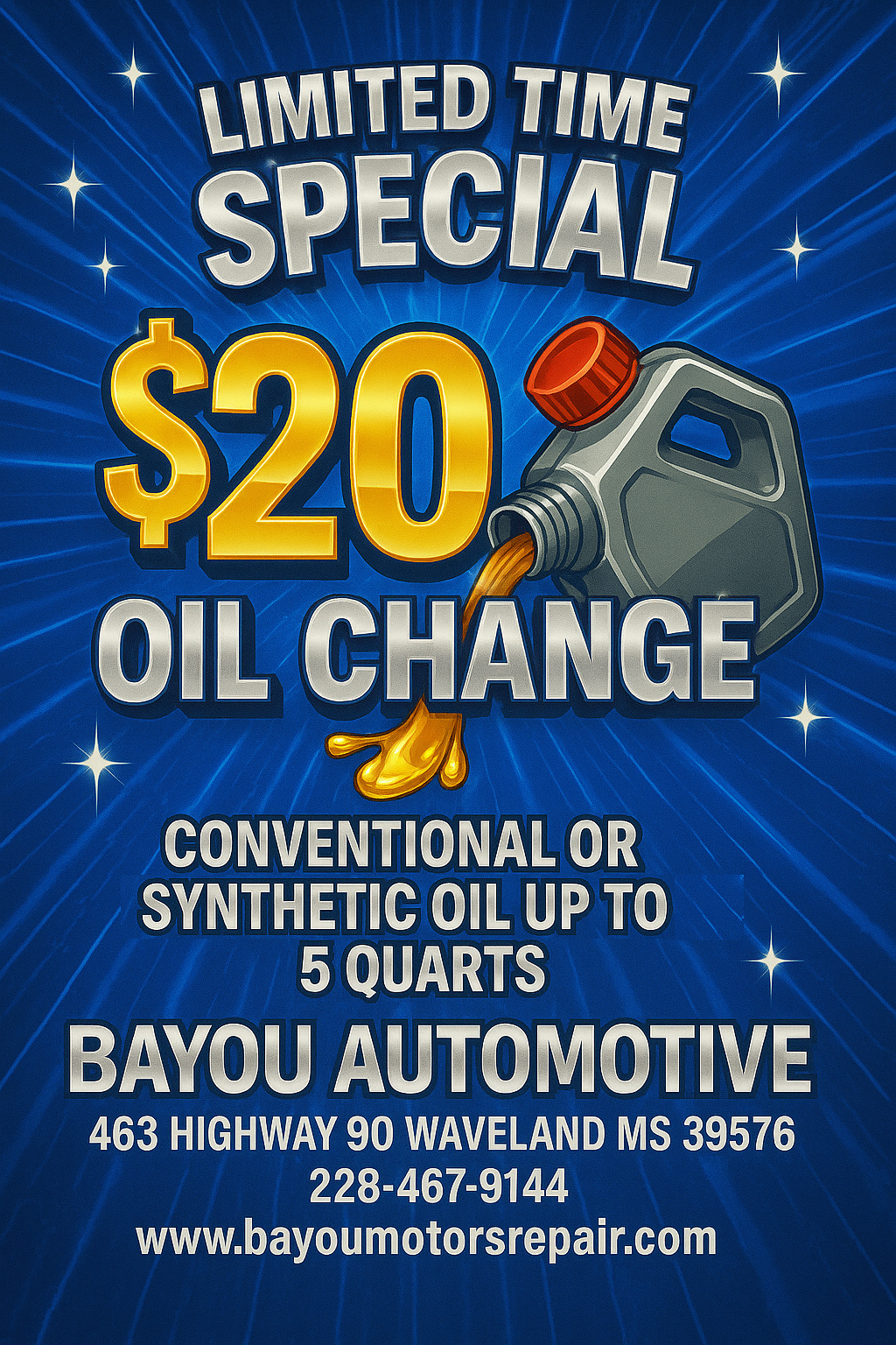 Oil Change Special | Bayou Automotive
