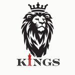 Black lion wearing a crown above the word