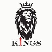 Black lion wearing a crown above the word 