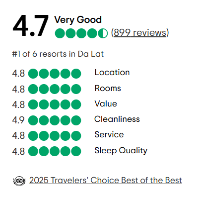 A tripadvisor review with a traveler 's choice award.