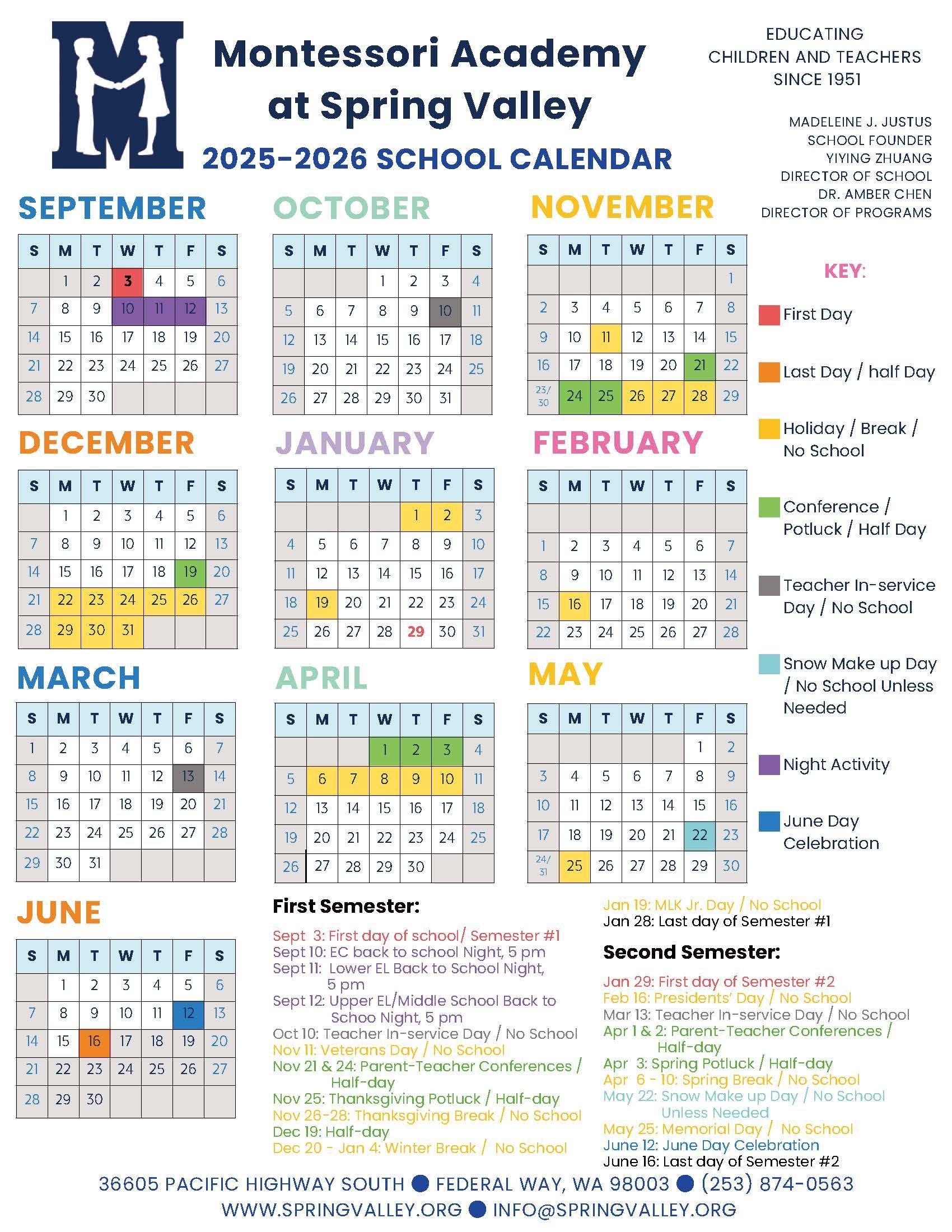 MASV 2025-2026 Calendar