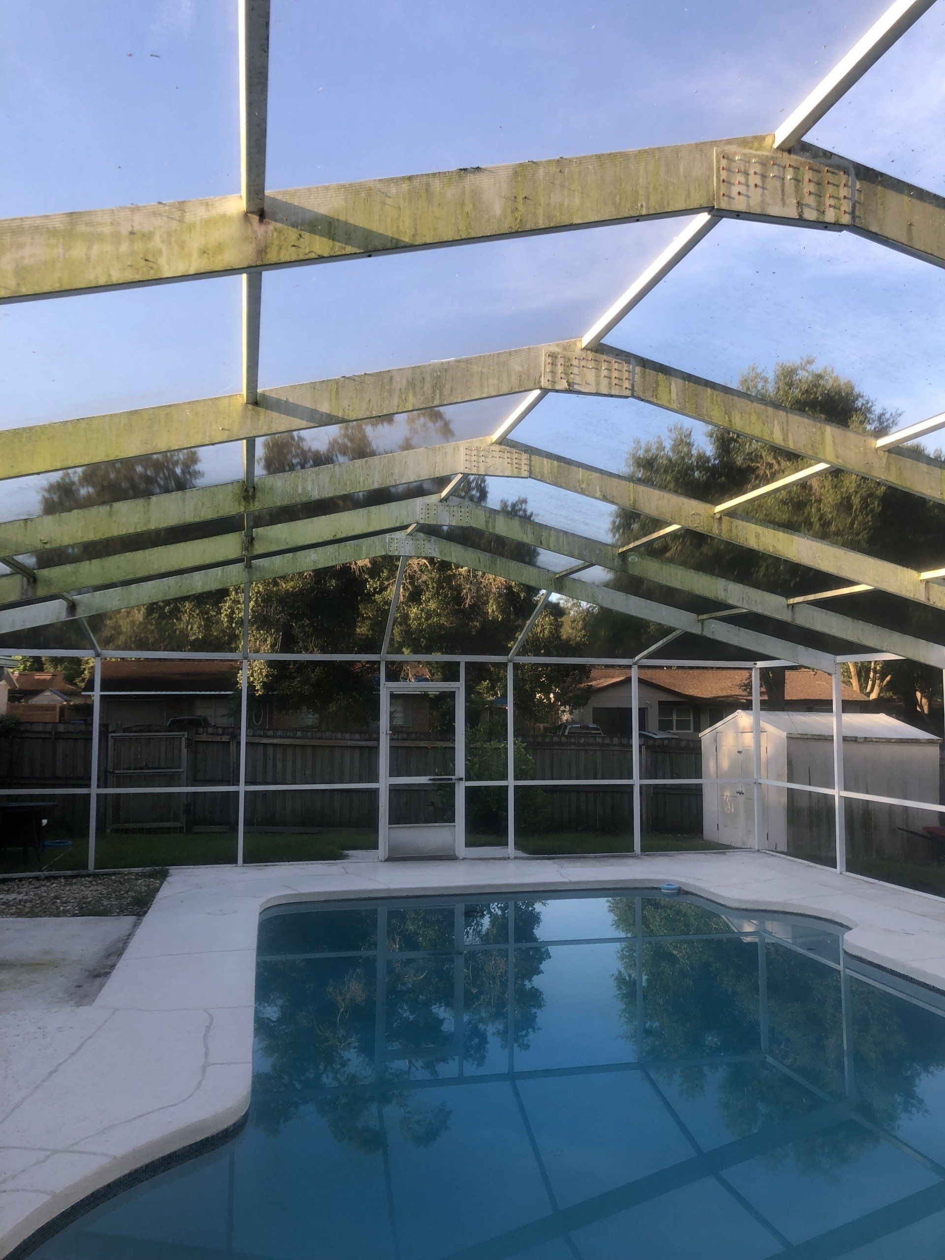 Pool cage cleaning | Tampa, FL | First Response Pressure Wash
