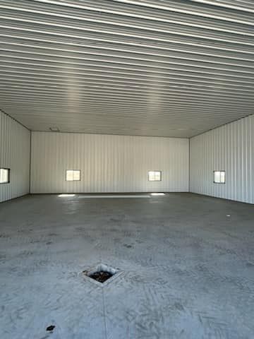 There is a hole in the floor in the middle of the room.