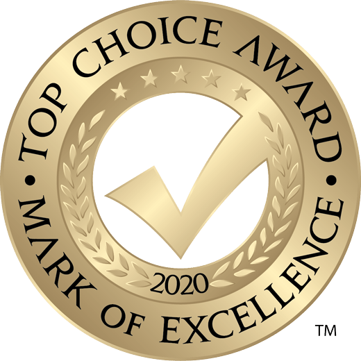 Top choice award mark of excellence 2020 badge