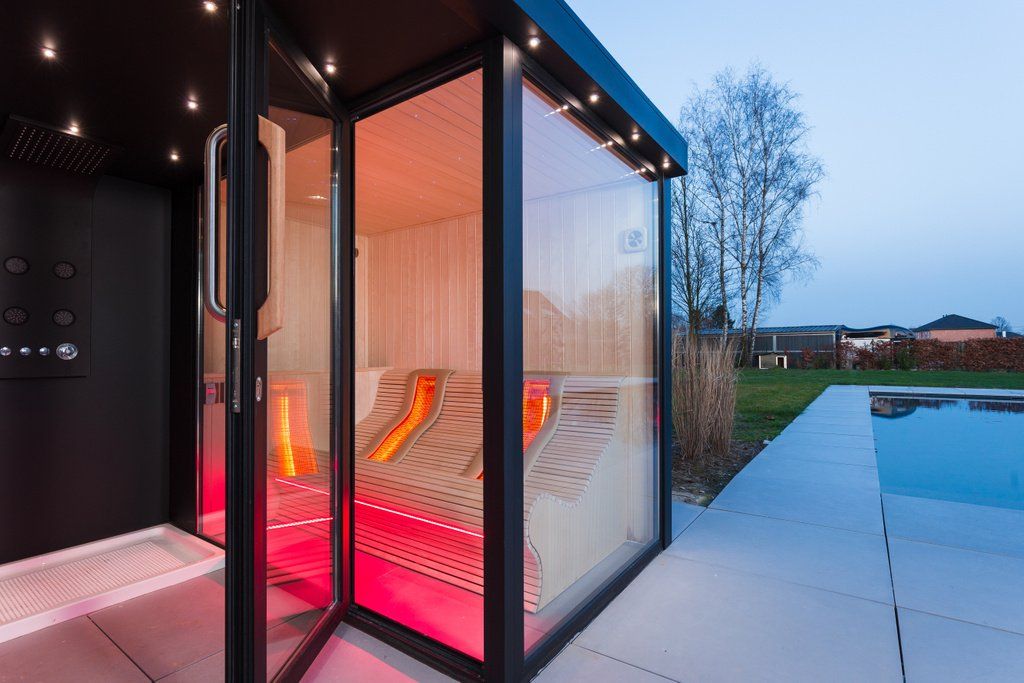 outdoor steam room and sauna