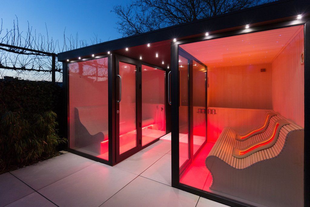 outdoor steam room and sauna