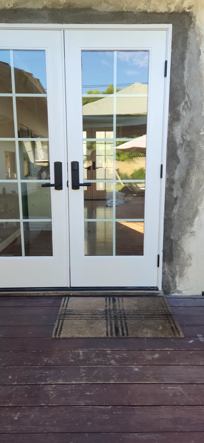 An exterior door installation showcasing a sleek, modern design.