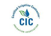 A logo for a certified irrigation contractor.
