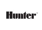 A black and white logo for hunter on a white background.
