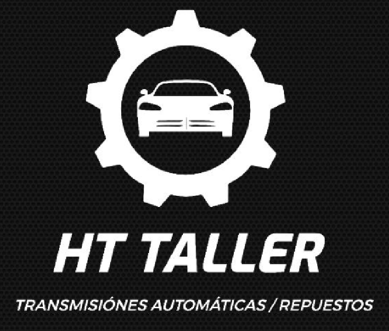 Silueta de automóvil blanco en un ícono de engranaje, texto