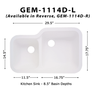 Vitreous Sinks — GEM-114D-L 8.5