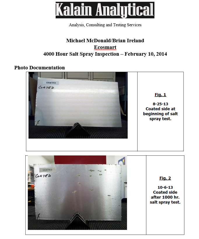 INFINGUARD Brand of Coatings — Coated Side Salt Spary Test in Virginia Beach, VA