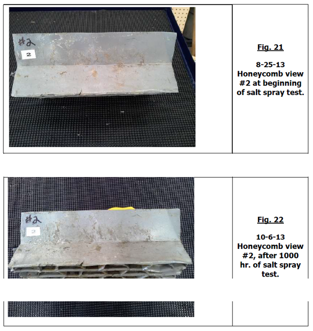 Honeycomb View at Beginning of Salt Spray — Virginia Beach, VA — Hybrid Coatings, LLC