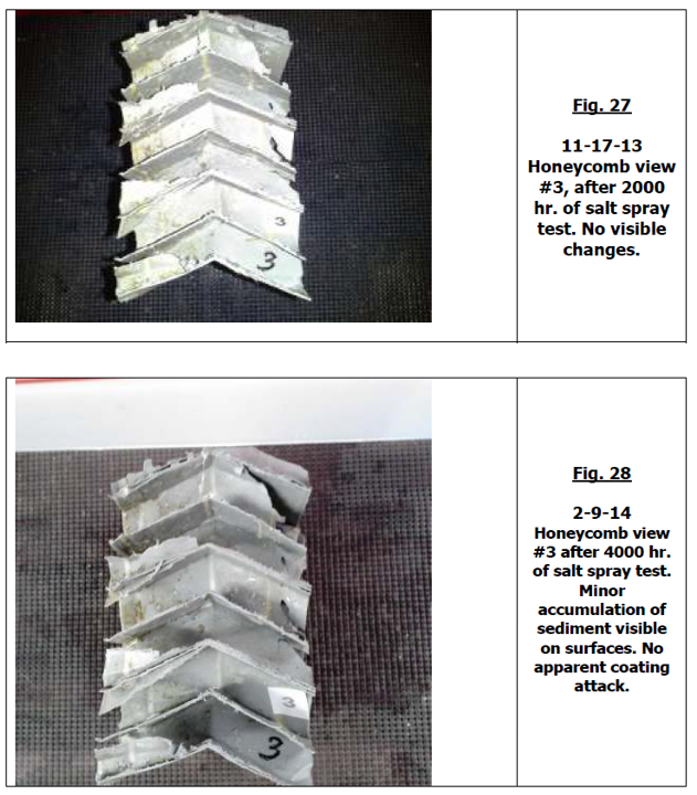 Honeycomb View After 2000 hr of Salt Spray — Virginia Beach, VA — Hybrid Coatings, LLC