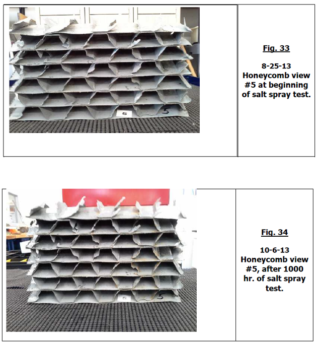Honeycomb View #5 at Beginning of Salt Spray Test — Virginia Beach, VA — Hybrid Coatings, LLC