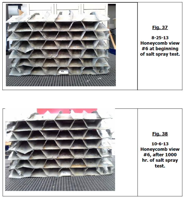 Honeycomb View #6 at Beginning of Salt Spray Test — Virginia Beach, VA — Hybrid Coatings, LLC