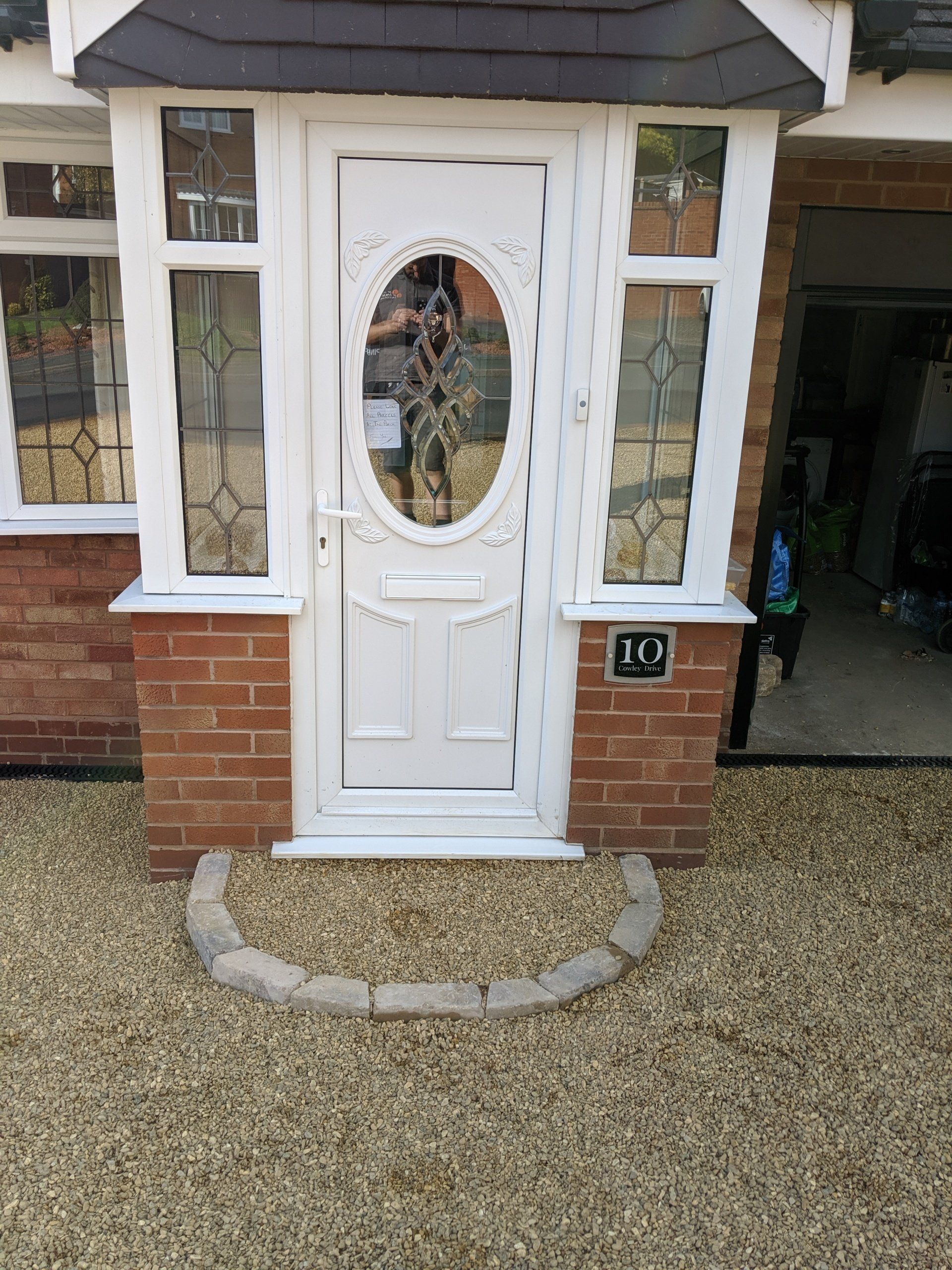 Gravel step to front door