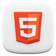 A red and white shield with the number 5 on it for coding language HTML