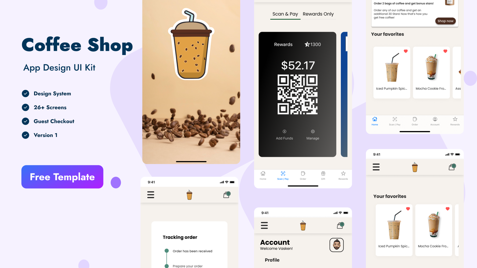 A screenshot of a coffee shop app on a phone.