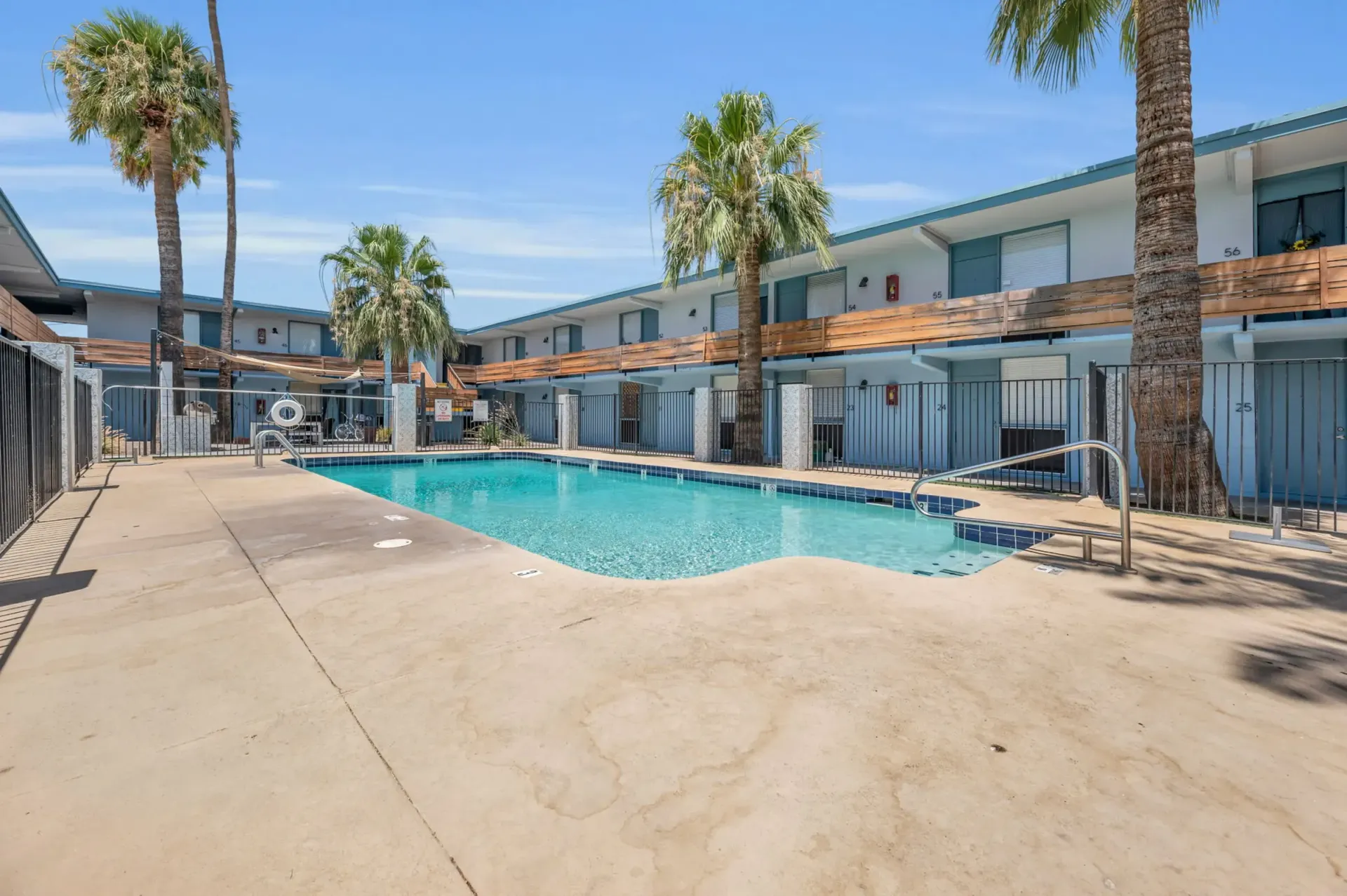a large swimming pool in the middle of a building