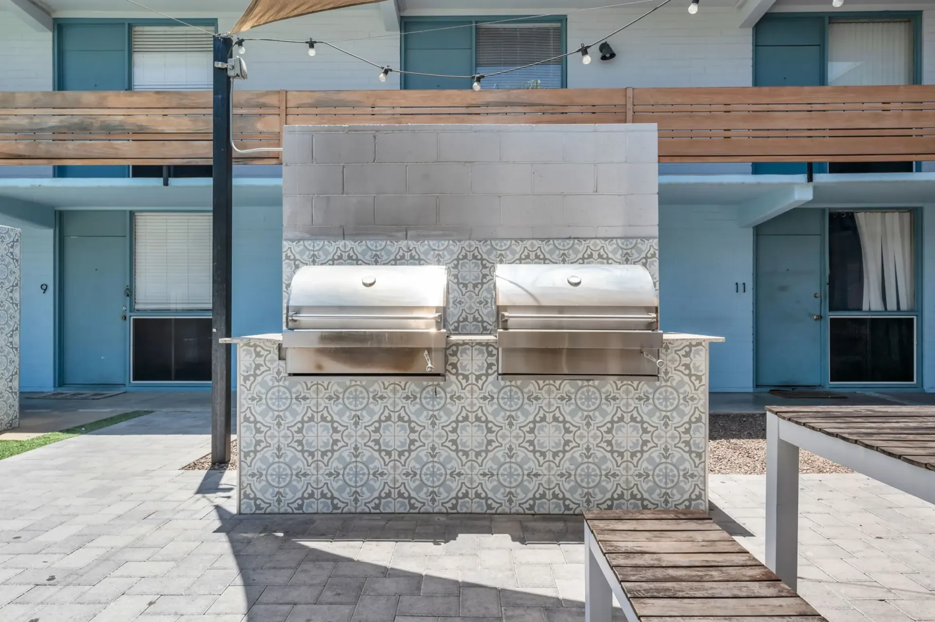 the number 11 is on the door of a building