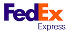 The fedex express logo is purple and orange on a white background.