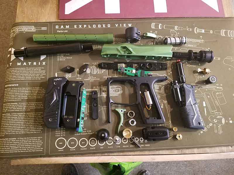 Disassembled Paintball Marker