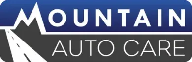 Mountain Auto Care logo with blue and gray text and a stylized road graphic
