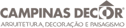 Um logotipo para decoração de campinas é mostrado em um fundo branco