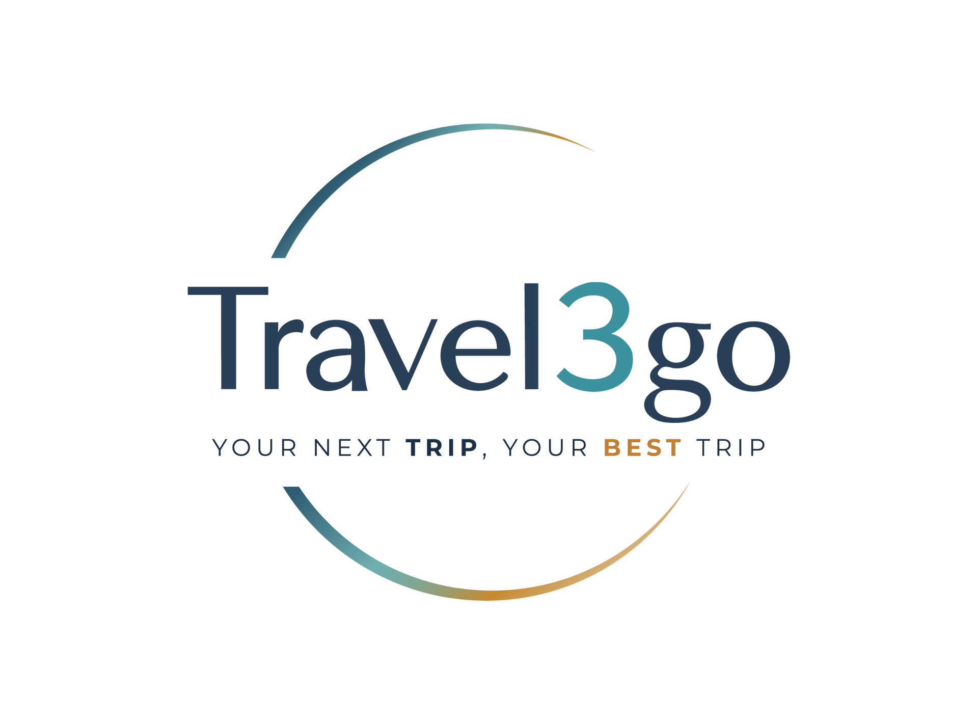 Logotipo de Travel3go con el texto 