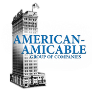 American-Amicable Group of Companies logo, a grayscale tall building with text overlay.