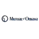 Mutual of Omaha logo: a bison within a circle; navy text.