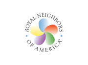 Royal Neighbors of America logo with a colorful flower and text.