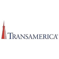 Transamerica logo with red tower icon and navy blue text.