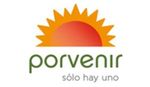 A logo for porvenir solo hay uno with a sun