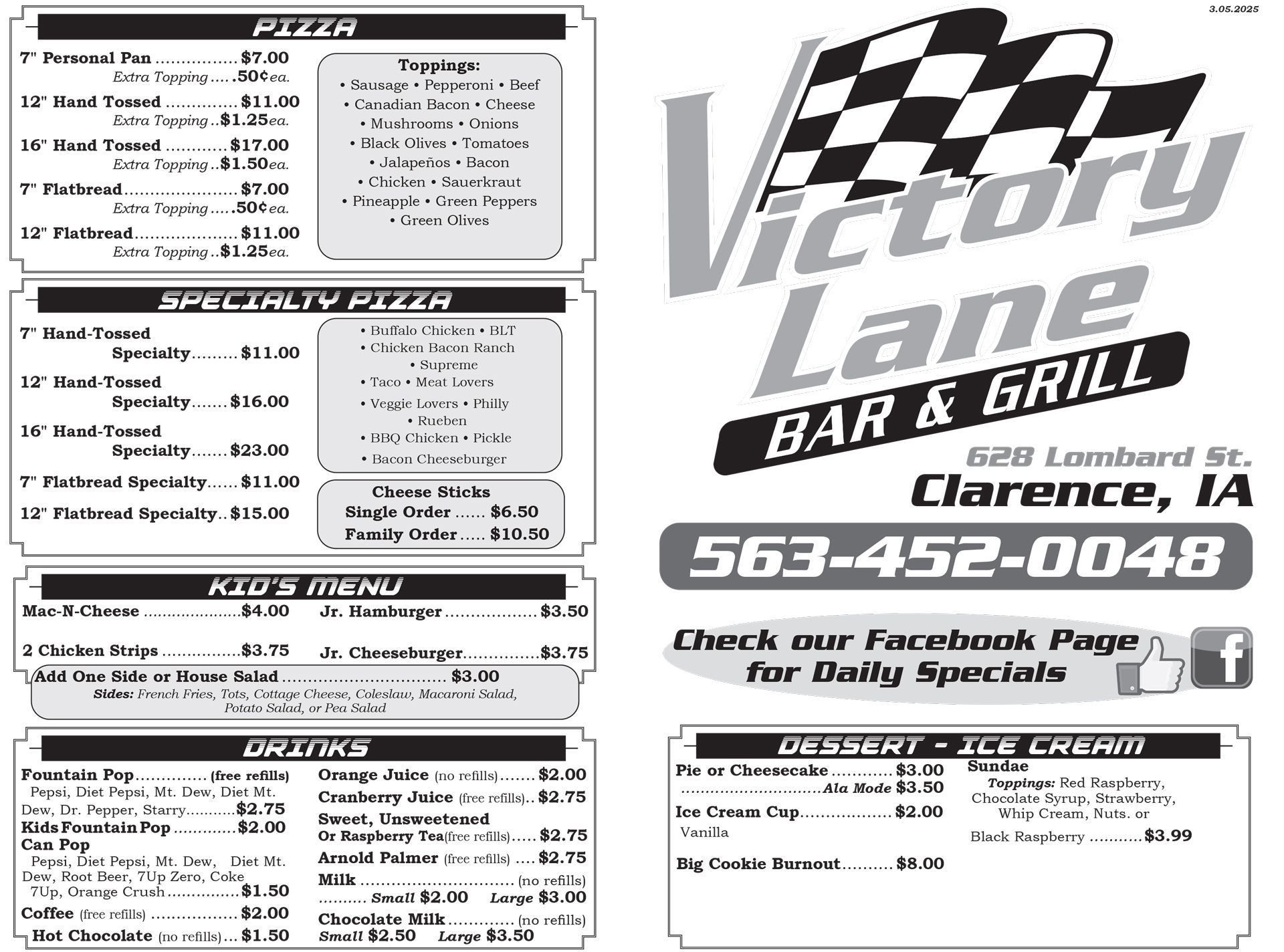 VL Takeout Menu 1