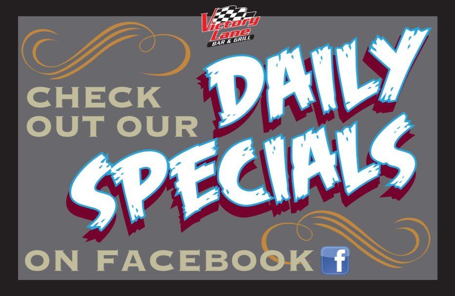 A sign that says check out our daily specials on facebook