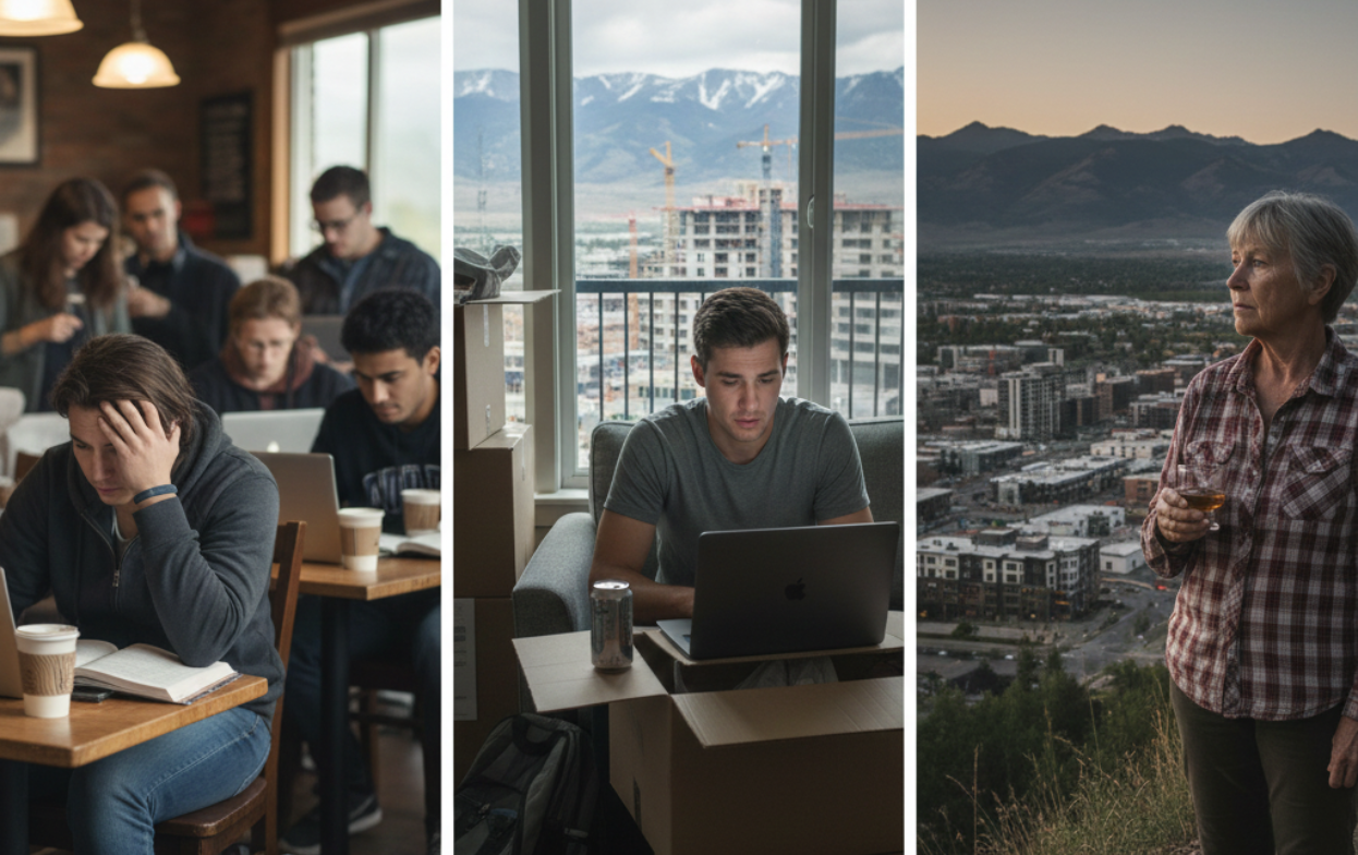 Bozeman students and professionals experiencing stress and life transitions, highlighting common addiction recovery challenges in Gallatin Valley.