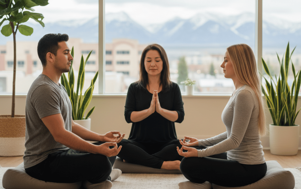Mindfulness and yoga therapy group integrated with counseling services in Bozeman, Montana