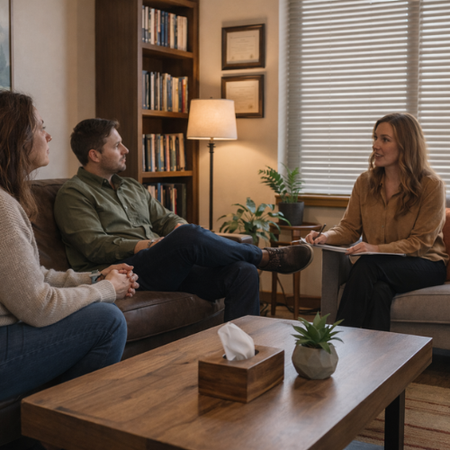 Trailhead Counselor meeting with supervisees during a clinical supervision session in Bozeman, MT